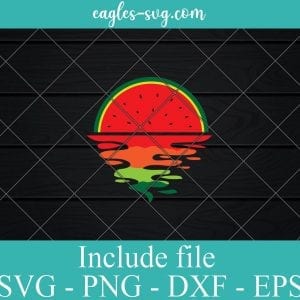 Watermelon Summer Sunset SVG PNG DXF EPS Cricut Silhouette