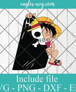 Anime One Piece Little Luffy Pirate Flag Funny SVG PNG DXF EPS Cricut Silhouette