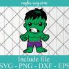 Hulk Baby Superhero Layered SVG PNG DXF EPS Cricut Silhouette