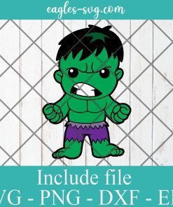 Hulk Baby Superhero Layered SVG PNG DXF EPS Cricut Silhouette