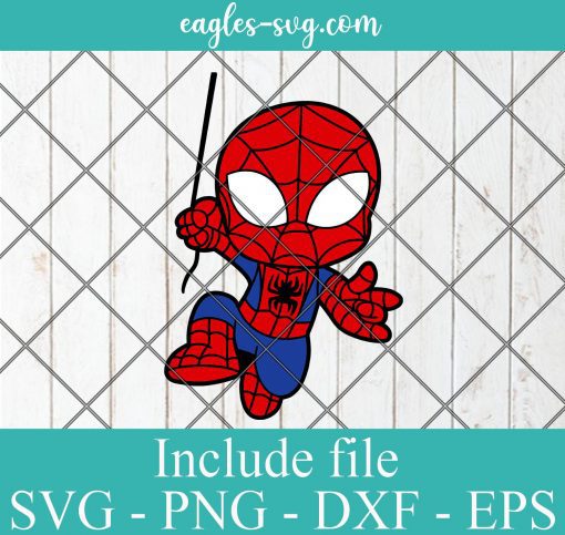 Spider man Baby Superhero Layered SVG PNG DXF EPS Cricut Silhouette