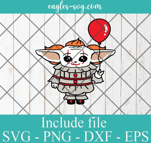 Baby Yoda Pennywise SVG PNG DXF EPS Cricut Silhouette