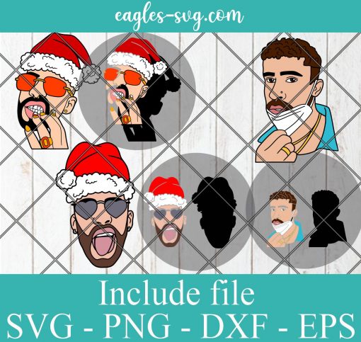 Christmas Bad Bunny SVG, Cricut svg, Clipart, Layered SVG, Files for Cricut, Christmas svg, Cut files, Silhouette