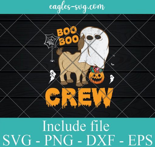Boo boo Crew Goat Ghost Halloween Svg Png Eps Vector Clipart, Kids Halloween Svg