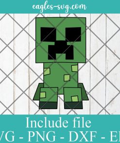 Creeper Video Game Minecraft Layered SVG PNG DXF EPS Cricut Silhouette
