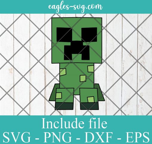 Creeper Video Game Minecraft Layered SVG PNG DXF EPS Cricut Silhouette