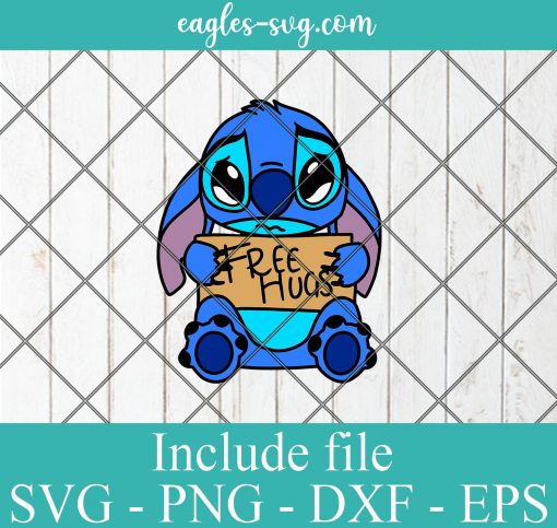 Disney Cartoon Stitch free hugs SVG PNG DXF Cricut Silhouette