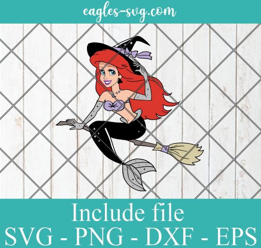 Disney Ariel Witch Halloween SVG PNG DXF EPS Cricut Silhouette