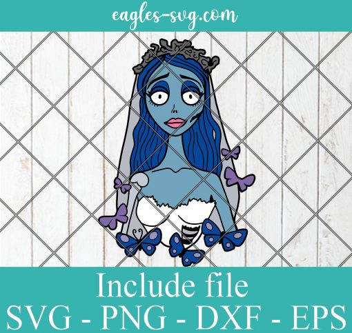 Corpse Bride Emily Halloween Layered SVG PNG DXF EPS Cricut Silhouette