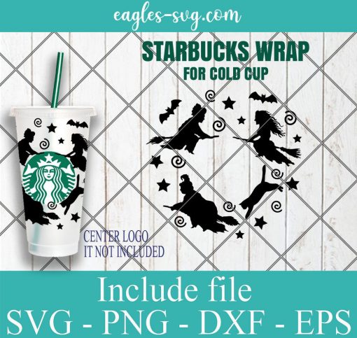 Hocus Pocus Starbucks Cold Cup SVG, Full Wrap for Starbucks Venti Cold Cup, Files for Cricut, Digital Download