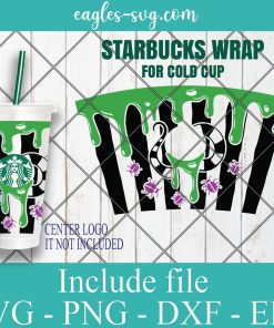 Horror Wrap Inspired by Beetlejuice Starbucks Full Wrap SVG, Full Wrap for Starbucks Venti Cold Cup, Files for Cricut, Digital Download