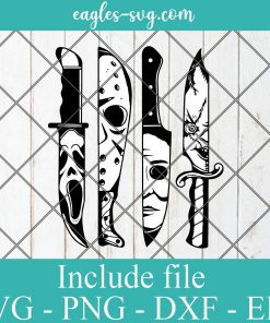 Horror Movie Characters In Knives SVG PNG DXF EPS Cricut Silhouette
