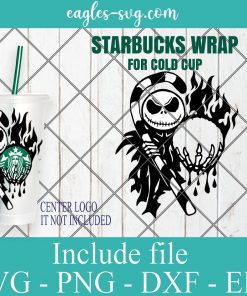 Jack Skellington Ghost Starbucks Full Wrap SVG, Full Wrap for Starbucks Venti Cold Cup, Custom Starbuck, Files for Cricut, Digital Download