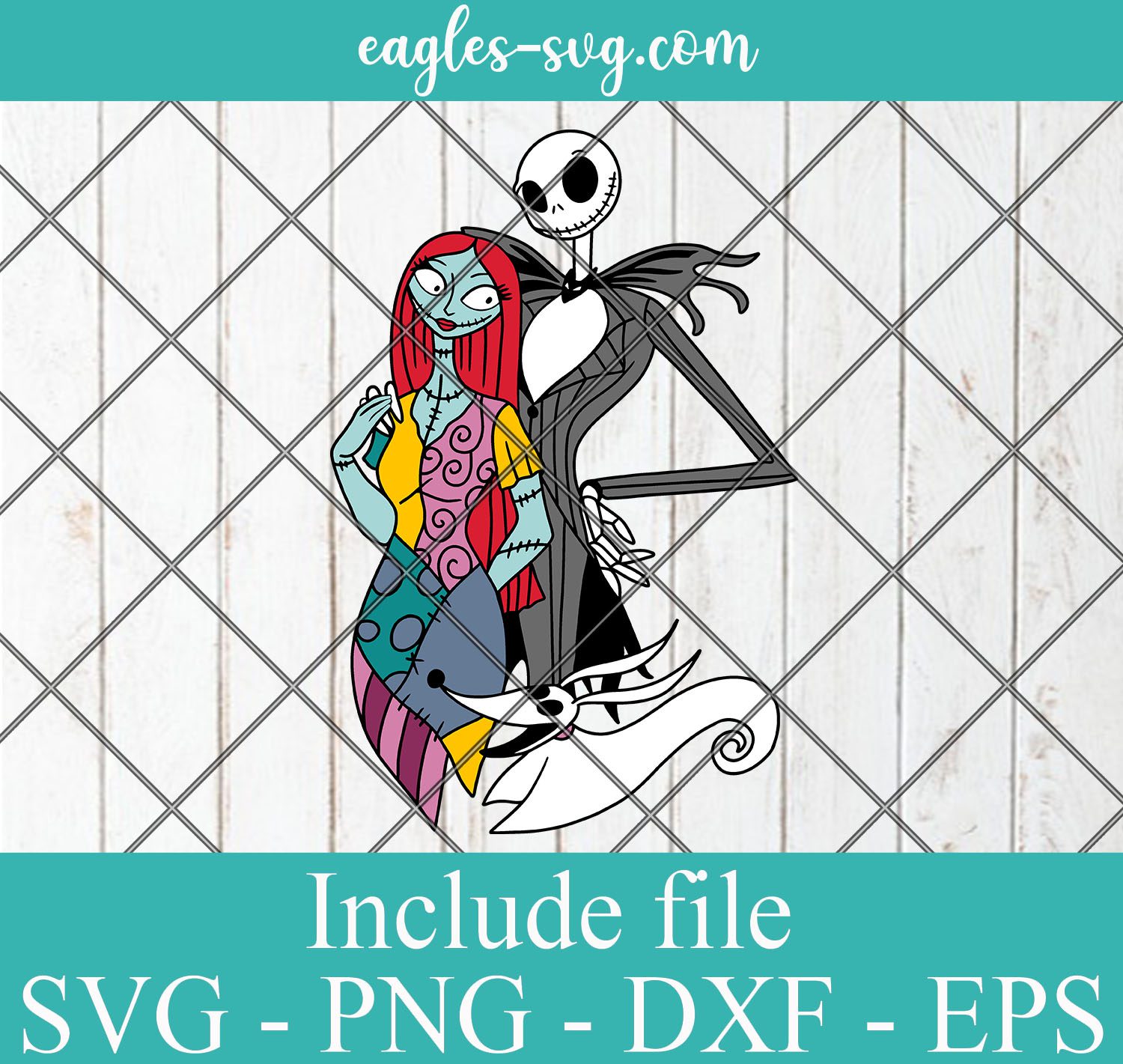 Jack Skellington and Sally Layered SVG PNG DXF EPS Cricut Silhouette, Horror SVG, Halloween SVG