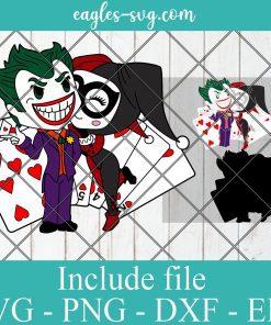 Joker & Harley Quinn Cute Funny Superhero Layered SVG PNG DXF Cricut Silhouette