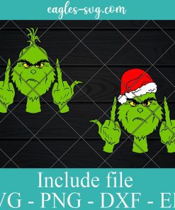 Grinch Fucking Christmas Santa hat Layered SVG PNG DXF Cricut Silhouette