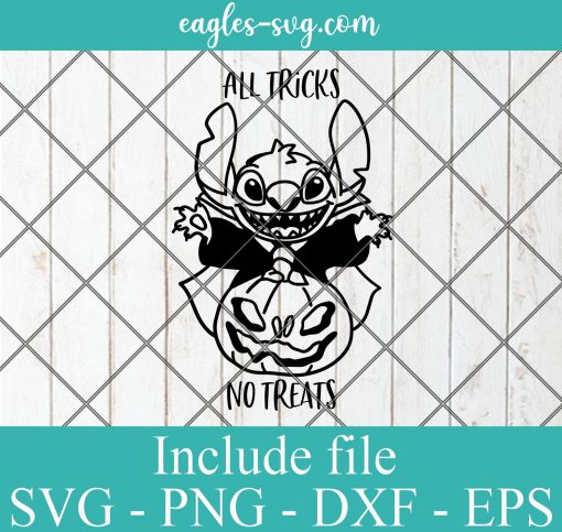 Lilo and Stitch all tricks no treats SVG PNG DXF Cricut Silhouette