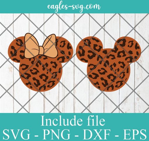Mickey & Minnie mouse cheetah Disney SVG PNG DXF Cricut Silhouette