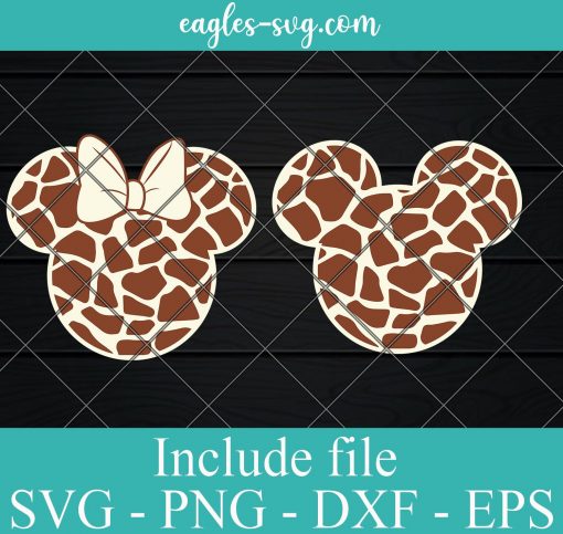 Mickey & Minnie mouse giraffe Disney SVG PNG DXF Cricut Silhouette