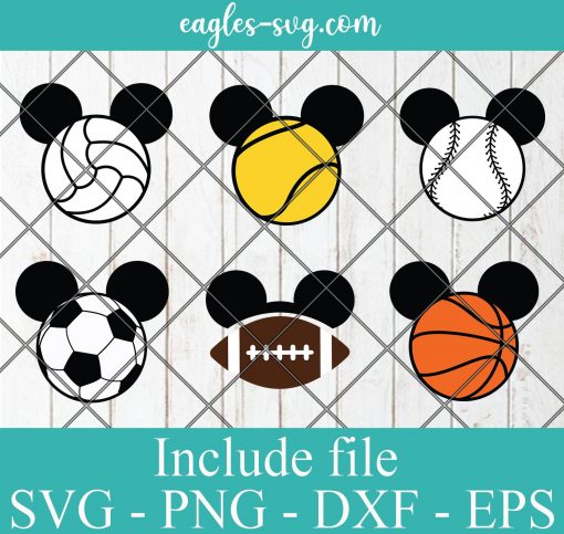 Disney Mickey Mouse Sport SVG PNG DXF Cricut Silhouette