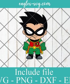 Robin Baby Cute Superhero Layered SVG PNG DXF Cricut Silhouette, DC Comics SVG