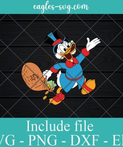 Scrooge McDuck And Money Disney Cartoon Layered SVG PNG DXF Cricut Silhouette