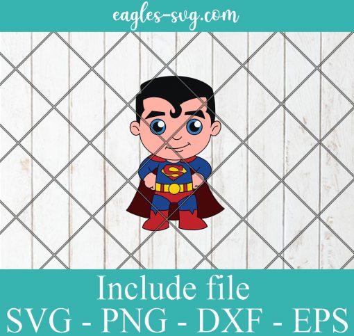 Superman Baby Cute Superhero Layered SVG PNG DXF Cricut Silhouette, DC Comics SVG