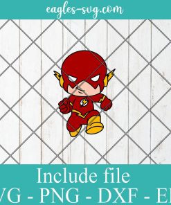 The Flash Baby Cute Superhero Layered SVG PNG DXF Cricut Silhouette, DC Comics SVG