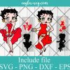 Betty Boop The girl in the red dress Layered SVG PNG DXF Cricut Silhouette