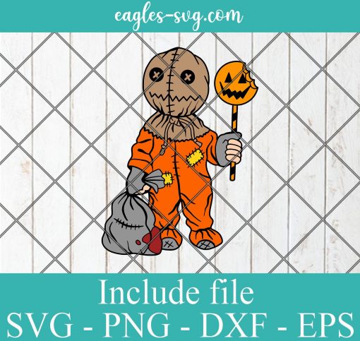 Trick r Treat Sam Layered SVG PNG DXF EPS Cricut Silhouette, Scarecrow SVG, Halloween svg, Horror movie svg