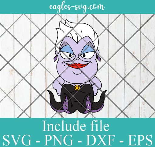 Disney Ursula Cartoon Villain inspired The Little Mermaid Layered SVG PNG DXF EPS Cricut Silhouette