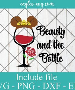 Disney Wine Beauty and the Bottle SVG PNG DXF EPS Cricut Silhouette