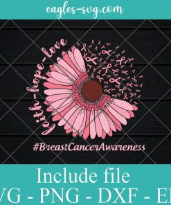 Sunflower Faith Hope Love Breast Cancer Awareness Svg Png Ai Cricut