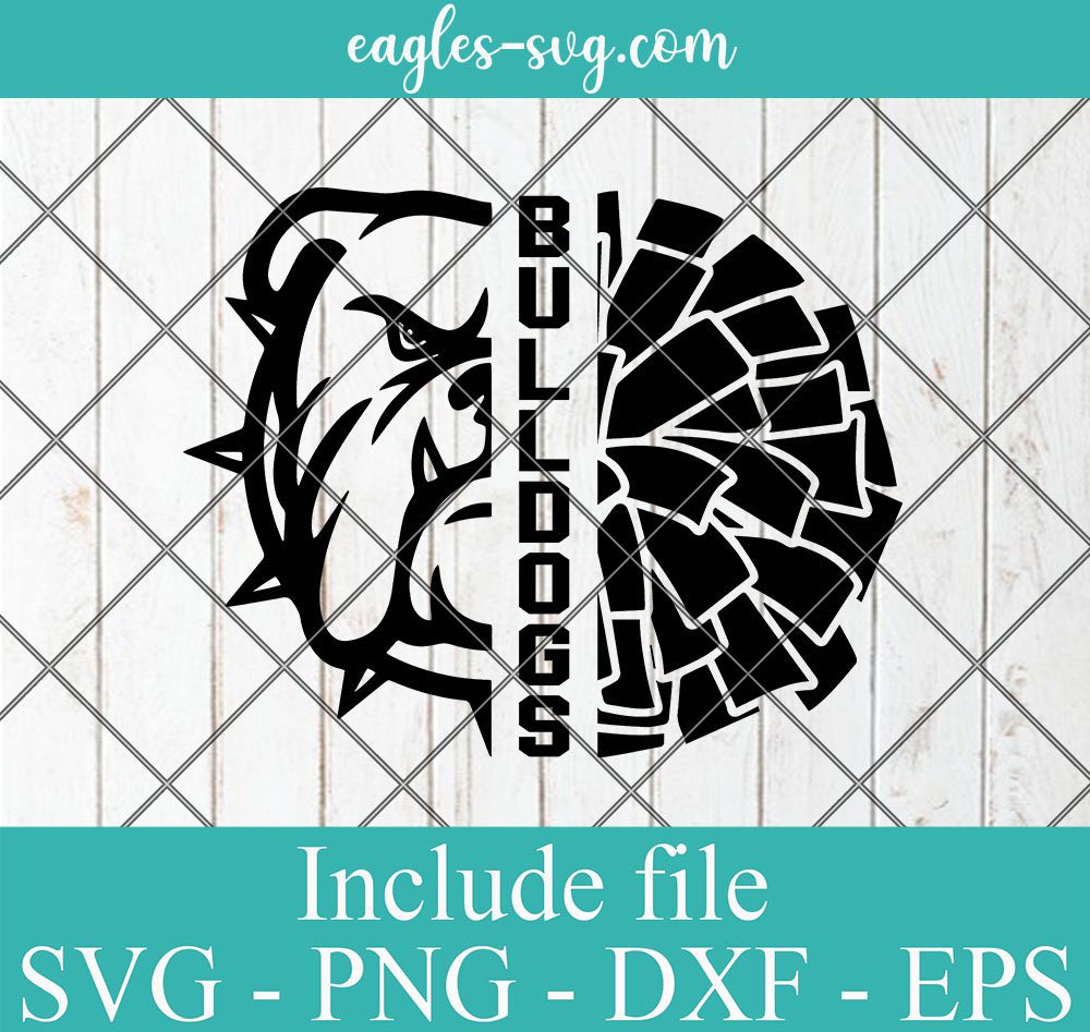 Bulldogs Cheerleader SVG, Bulldogs Cheer Megaphone Svg, Cricut Cut Files,Silhouette