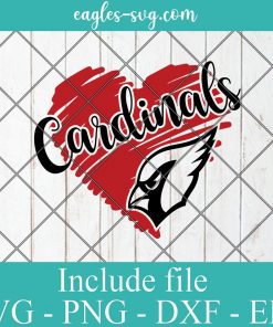 Cardinals Spirit Heart SVG, High School Mascot, School Spirit , Cardinals Head Sport Cricut,Png