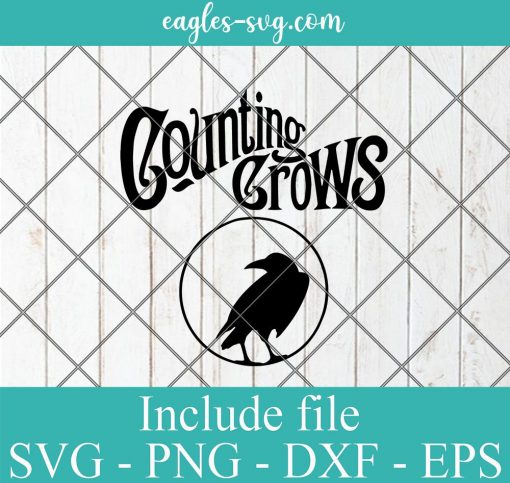 Counting Crows svg, Crow Vintage Raven Gothic Retro Bird Counting Music svg png cricut silhouette