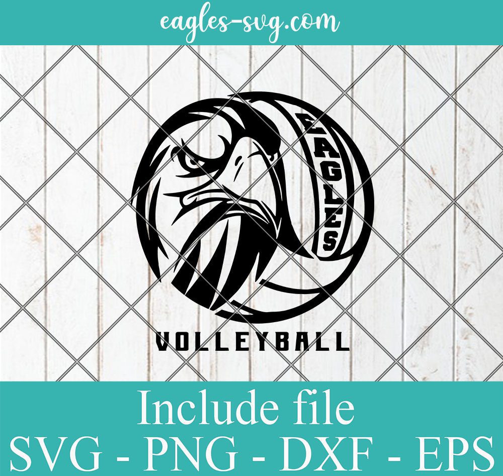 Eagles Volleyball Mascot Sports SVG, High School Mascot, Team Spirit Svg Png Ai Cricut Silhouette