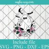 Floral Ghost Halloween Svg, Ghost Silhouette, Ghost Vector Png Ai Cricut Silhouette