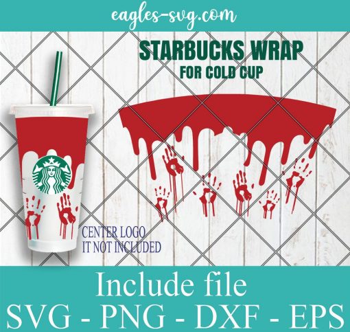 Full Wrap Starbucks Scary Halloween Cold Cup SVG, Full Wrap for Starbucks Venti Cold Cup, Files for Cricut, Digital Download
