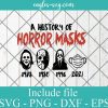 History of Horror Masks svg, Horror Characters Movies SVG, Scary Masks SVG, Png Cricut Silhouette