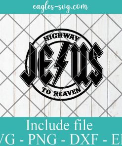 Jesus Highway to Heaven Svg, Christian ACDC Rock n Roll Svg for cricut