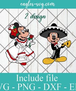 Disney Mouse Mexican Svg Png Ai Cricut Silhouette, Layered by color svg