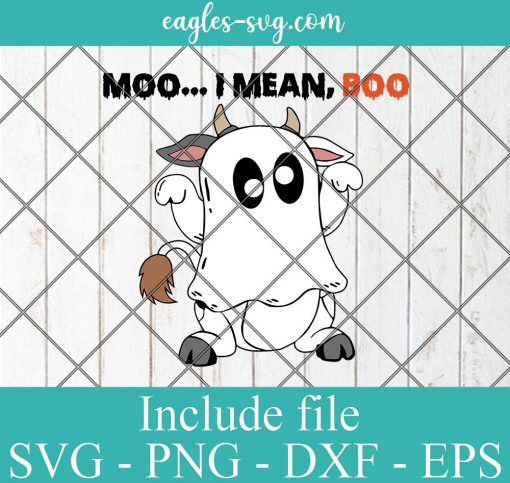 Moo I Mean Boo SVG Svg, Cow Halloween Funny Svg, Funny Ghost Halloween Svg for Cricut, png