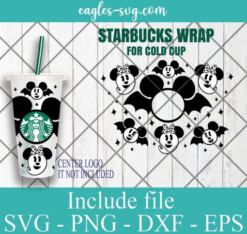 Spooky Boo Disney Mouse Starbucks Cold Cup SVG, Full Wrap for Starbucks Venti Cold Cup, Files for Cricut, Digital Download