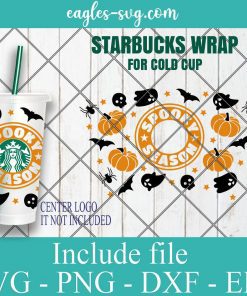 Spooky Season Starbucks SVG, Pumpkin Starbucks Svg, Halloween Svg, Starbucks Venti Cold Cup, Svg, Png, Ai files for Cricut
