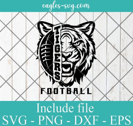Tigers Football Mascot Sports Svg, High School Mascot, School Spirit Svg Png Ai Cricut Silhouette