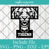 Tigers Spirit Mascot Sports Logo SVG, High School Mascot, school spirit Svg Png Ai Cricut Silhouette