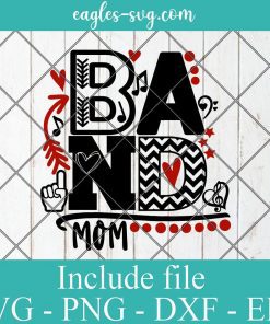 Band Mom Music Svg, Music notes Svg, Band mom group Silhouette Cameo Cricut