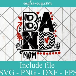 Band Mom Music Svg, Music notes Svg, Band mom group Silhouette Cameo Cricut