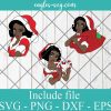 Afro Girl Christmas Svg, Merry Christmas Santa Baby Svg, Merry Christmas Black Girl Svg Png, Cricut, Silhouette Cut Files